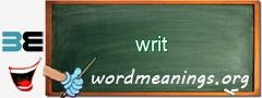 WordMeaning blackboard for writ